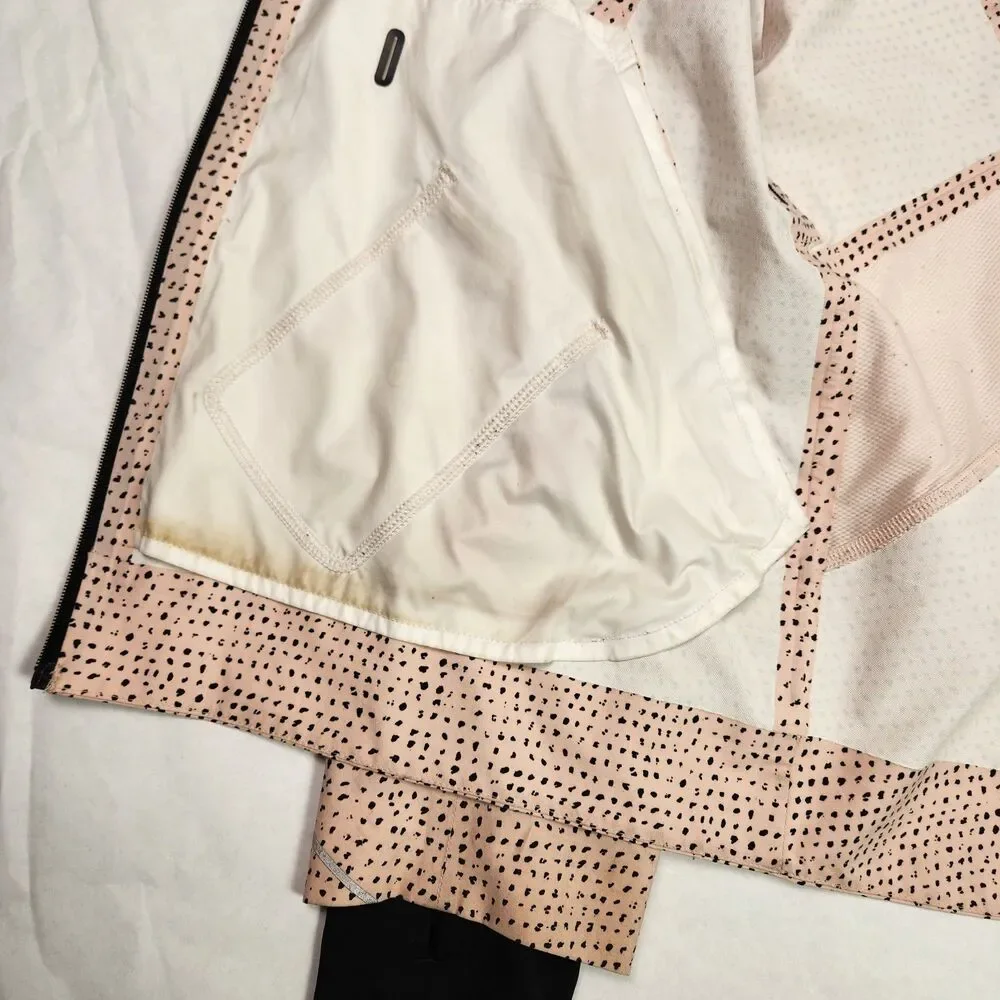 Lululemon Womens Pink Black Speckled Dot Windbreaker Size 8